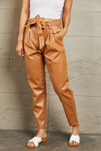 Load image into Gallery viewer, HEYSON Powerful You Full Size Faux Leather Paperbag Waist Pants
