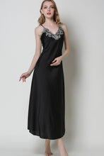 Load image into Gallery viewer, Full Size Lace Trim V-Neck Spaghetti Strap Satin Night Dress
