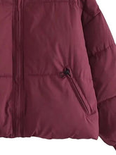 Load image into Gallery viewer, Zip Up Drawstring Winter Coat with Pockets
