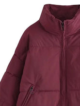 Load image into Gallery viewer, Zip Up Drawstring Winter Coat with Pockets
