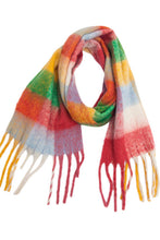 Load image into Gallery viewer, Plaid Fringe Detail Polyester Scarf
