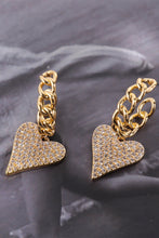 Load image into Gallery viewer, Zircon Decor Heart C-Hoop Drop Earrings
