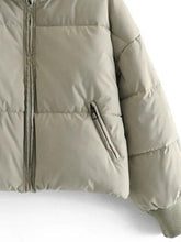 Load image into Gallery viewer, Zip Up Drawstring Winter Coat with Pockets
