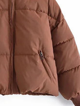 Load image into Gallery viewer, Zip Up Drawstring Winter Coat with Pockets
