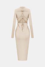 Load image into Gallery viewer, Zip Up Cutout Drawstring Detail Dress
