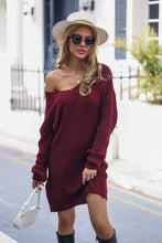 Load image into Gallery viewer, V-Neck Rib-Knit Sweater Dress
