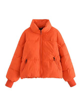 Load image into Gallery viewer, Zip Up Drawstring Winter Coat with Pockets
