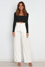 Load image into Gallery viewer, Tie Front Paperbag Wide Leg Pants
