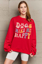 Load image into Gallery viewer, Simply Love Simply Love Full Size DOGS MAKE ME HAPPY Graphic Sweatshirt
