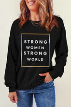 Load image into Gallery viewer, STRONG WOMEN STRONG WORLD Graphic Drop Shoulder Sweatshirt
