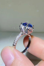 Load image into Gallery viewer, 2 Carat Cobalt Blue Moissanite 925 Sterling Silver Ring
