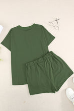 Load image into Gallery viewer, Quarter Button Short Sleeve Top and Shorts Lounge Set
