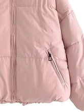 Load image into Gallery viewer, Zip Up Drawstring Winter Coat with Pockets
