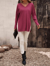 Load image into Gallery viewer, V-Neck Long Sleeve Slit Top
