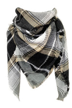 Load image into Gallery viewer, Faux Cashmere Plaid Scarf
