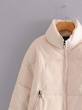 Load image into Gallery viewer, Zip Up Drawstring Winter Coat with Pockets
