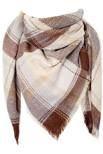 Load image into Gallery viewer, Faux Cashmere Plaid Scarf
