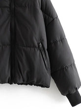 Load image into Gallery viewer, Zip Up Drawstring Winter Coat with Pockets
