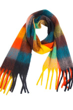 Load image into Gallery viewer, Plaid Fringe Detail Polyester Scarf
