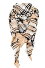 Load image into Gallery viewer, Faux Cashmere Plaid Scarf
