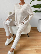 Load image into Gallery viewer, Ribbed Top and Pants Lounge Set
