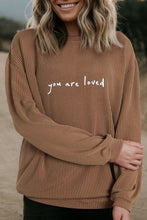 Load image into Gallery viewer, YOU ARE LOVED Graphic Dropped Shoulder Sweatshirt
