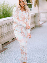 Load image into Gallery viewer, Printed Long Sleeve Top and Wide Leg Pants Lounge Set
