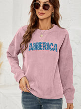 Load image into Gallery viewer, AMERICA Graphic Dropped Shoulder Sweatshirt
