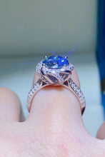 Load image into Gallery viewer, 2 Carat Cobalt Blue Moissanite 925 Sterling Silver Ring
