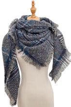 Load image into Gallery viewer, Plaid Raw Hem Polyester Scarf
