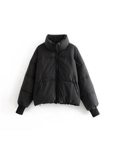 Load image into Gallery viewer, Zip Up Drawstring Winter Coat with Pockets
