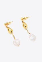 Load image into Gallery viewer, 18K Gold-Plated Two-Tone Pearl Drop Earrings
