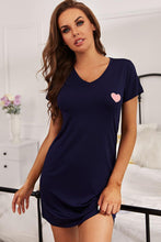 Load image into Gallery viewer, Heart Graphic Short Sleeve Night Dress
