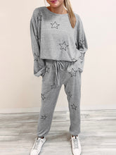 Load image into Gallery viewer, Star Print Long Sleeve Top and Pants Lounge Set
