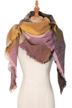 Load image into Gallery viewer, Plaid Raw Hem Polyester Scarf
