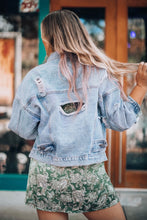 Load image into Gallery viewer, Distressed Drop Shoulder Denim Jacket
