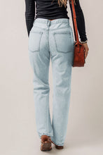 Load image into Gallery viewer, Distressed Buttoned Jeans with Pockets
