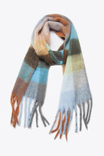 Load image into Gallery viewer, Plaid Fringe Detail Polyester Scarf
