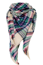 Load image into Gallery viewer, Faux Cashmere Plaid Scarf
