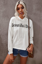 Load image into Gallery viewer, BEAUTIFUL DAY Graphic Drawstring Hoodie
