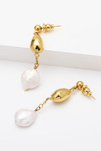 Load image into Gallery viewer, 18K Gold-Plated Two-Tone Pearl Drop Earrings
