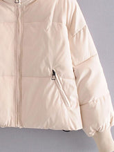 Load image into Gallery viewer, Zip Up Drawstring Winter Coat with Pockets
