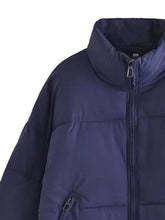 Load image into Gallery viewer, Zip Up Drawstring Winter Coat with Pockets
