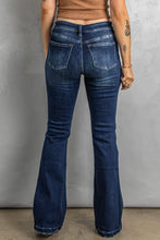 Load image into Gallery viewer, Button Fly Distressed Bootcut Jeans
