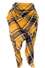 Load image into Gallery viewer, Faux Cashmere Plaid Scarf
