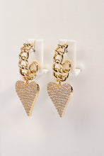 Load image into Gallery viewer, Zircon Decor Heart C-Hoop Drop Earrings
