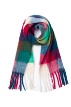 Load image into Gallery viewer, Plaid Fringe Detail Polyester Scarf
