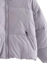 Load image into Gallery viewer, Zip Up Drawstring Winter Coat with Pockets
