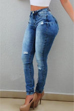 Load image into Gallery viewer, Distressed Long Jeans
