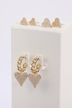 Load image into Gallery viewer, Zircon Decor Heart C-Hoop Drop Earrings
